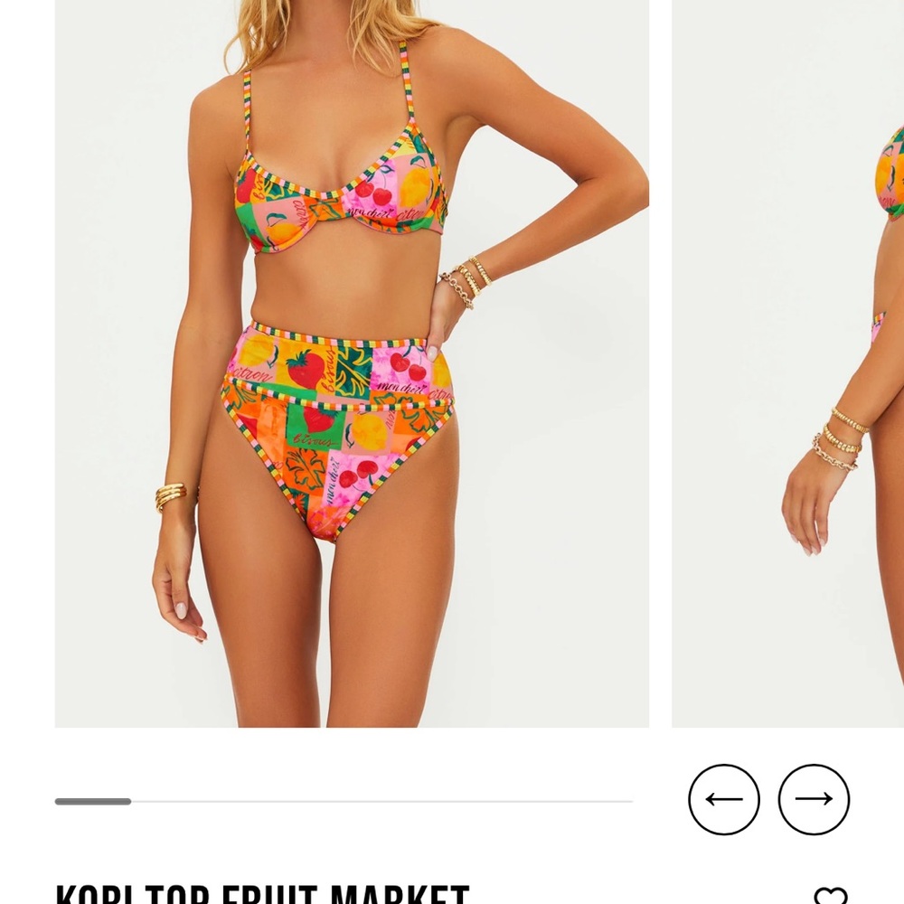 Beach Riot Colorful Floral Bikini TOP